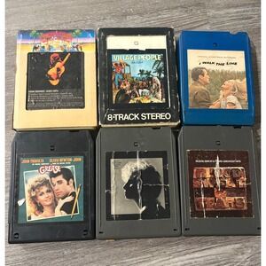 John Denver Village People Grease Blood Sweat Tears 8 Track Tapes Lot